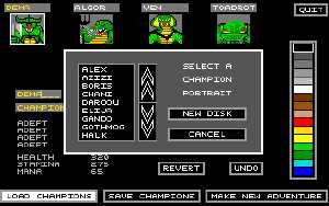 Chaos Strikes Back (Amiga) - Version U1E Champion Editor Load Portrait