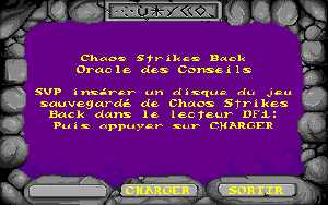 Chaos Strikes Back (Amiga) - Version U1F Hint Oracle