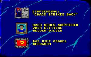 Chaos Strikes Back (Amiga) - Version U1G Menu