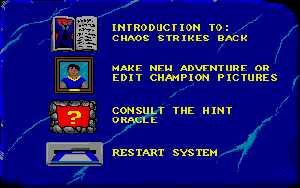 Chaos Strikes Back (Atari ST) - Utility Disk Menu