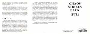 Chaos Strikes Back (France, Atari ST) - Early Translation Manual Pages 001-005-006 Chaos Strikes Back (France, Atari ST) - Early Translation Manual Pages 001-005-006