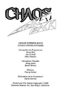 Chaos Strikes Back (France, Atari ST) - Mirrorsoft Edition Manual Page 003