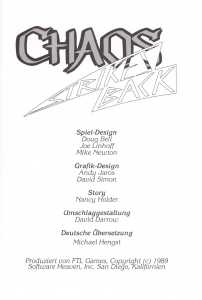Chaos Strikes Back (Germany, Amiga) - Manual Page 003 Chaos Strikes Back (Germany, Amiga) - Manual Page 003