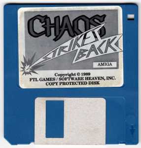 Chaos Strikes Back (United Kingdom, Amiga) - Game Disk Front