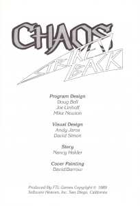 Chaos Strikes Back (United Kingdom, Amiga) - Manual Page 003 Chaos Strikes Back (United Kingdom, Amiga) - Manual Page 003