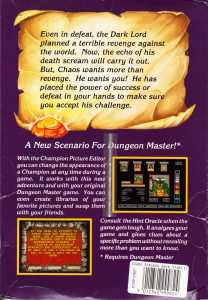 Chaos Strikes Back (United Kingdom, Atari ST) - Box Back Chaos Strikes Back (United Kingdom, Atari ST) - Box Back