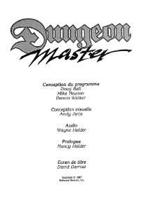 Dungeon Master (France, Atari ST) - Mirrorsoft Edition Manual Page 003 Dungeon Master (France, Atari ST) - Mirrorsoft Edition Manual Page 003