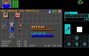 Dungeon Master (Germany, Amiga) - Version 36 Inventory