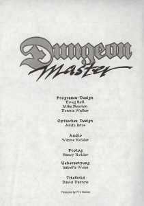 Dungeon Master (Germany, Atari ST) - Mirrorsoft Edition Manual Page 003 Dungeon Master (Germany, Atari ST) - Mirrorsoft Edition Manual Page 003