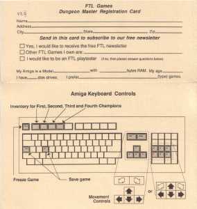 Dungeon Master (USA, Amiga) - 1992 Edition Notes Back