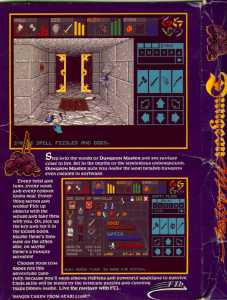 Dungeon Master (USA, Amiga) - Box Back Left Dungeon Master (USA, Amiga) - Box Back Left