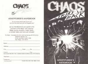 Dungeon Master (USA, Amiga) - Chaos Strike Back Adventurer's Handbook Advertisement Front Dungeon Master (USA, Amiga) - Chaos Strike Back Adventurer's Handbook Advertisement Front