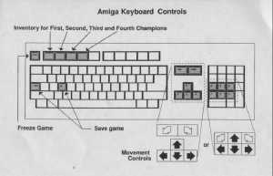 Dungeon Master (USA, Amiga) - Keyboard Controls Front