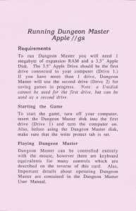 Dungeon Master (USA, Apple IIGS) - Reference Card Front Dungeon Master (USA, Apple IIGS) - Reference Card Front
