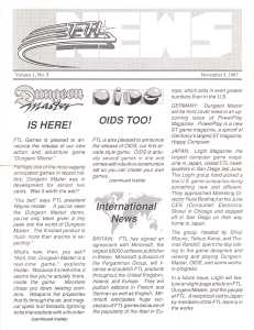 Dungeon Master (USA, Atari ST) - Early Box FTL News Vol 1 No 5 Page 001