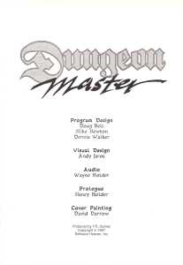 Dungeon Master (USA, Atari ST) - Early Box Manual Page 003
