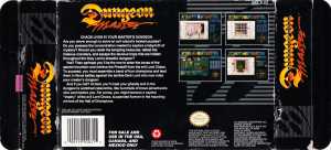 Dungeon Master (USA, Super NES) - Box Back Left Right