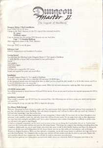 Dungeon Master II (Europe, PC) - Blackmarket Reference Card Page 001 Dungeon Master II (Europe, PC) - Blackmarket Reference Card Page 001
