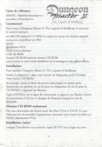 Dungeon Master II (Europe, PC) - Reference Card Page 001 Dungeon Master II (Europe, PC) - Reference Card Page 001