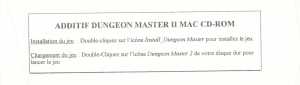 Dungeon Master II (France, Macintosh) - Note Front