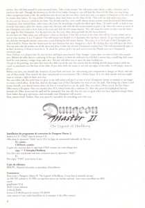 Dungeon Master II (France, PC) - Blackmarket With Manual Reference Card Page 002 Dungeon Master II (France, PC) - Blackmarket With Manual Reference Card Page 002