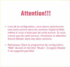 Dungeon Master II (France, PC) - Floppy Disk Edition Note Card Front Dungeon Master II (France, PC) - Floppy Disk Edition Note Card Front