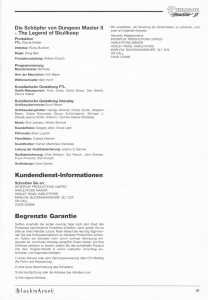 Dungeon Master II (Germany, PC) - Blackmarket With Manual Manual Page 031 Dungeon Master II (Germany, PC) - Blackmarket With Manual Manual Page 031