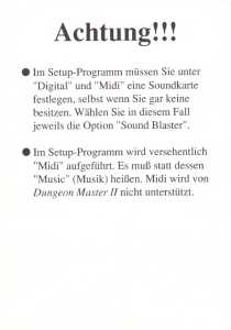 Dungeon Master II (Germany, PC) - Compact Disc Edition Note Front Dungeon Master II (Germany, PC) - Compact Disc Edition Note Front