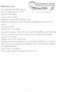Dungeon Master II (United Kingdom, Amiga) - Reference Card Page 001 Dungeon Master II (United Kingdom, Amiga) - Reference Card Page 001