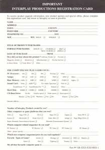 Dungeon Master II (United Kingdom, Macintosh) - Registration Card Back Dungeon Master II (United Kingdom, Macintosh) - Registration Card Back
