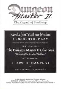 Dungeon Master II (USA, Macintosh) - Manual Page 003