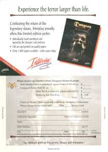 Dungeon Master II (USA, PC) - Compact Disc Edition, RSAC Poster Order Form Front