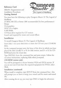 Dungeon Master II (USA, PC) - Compact Disc Edition, RSAC Reference Card Page 001