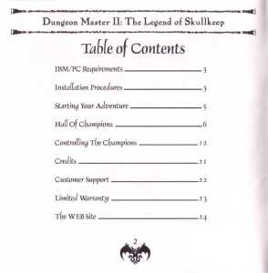 Dungeon Master II (USA, PC) - Jewel Case Booklet Page 004 Dungeon Master II (USA, PC) - Jewel Case Booklet Page 004