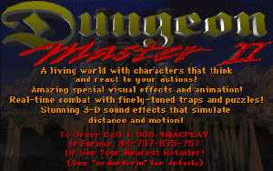 Dungeon Master II Demo (Macintosh) - Order Screen