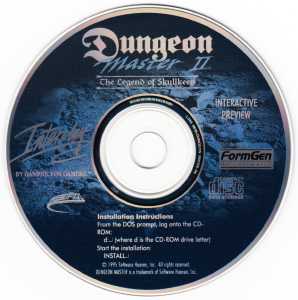 Dungeon Master II Demo (USA, PC) - Compact Disc Front