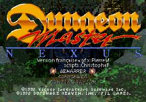 Dungeon Master Nexus (Japan, Sega Saturn) - Main Menu French