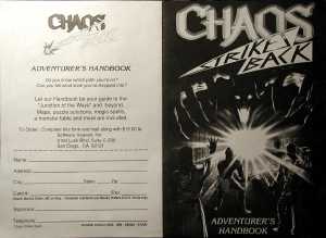 Chaos Strikes Back Adventurer's Handbook (USA) - Advertisement Pages 004-001