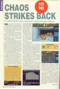 Chaos Strikes Back (Atari ST) Review - Advanced Computer Entertainment (United Kingdom), Issue No 29 February 1990, Page 66