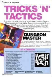 Dungeon Master Hints - Advanced Computer Entertainment (United Kingdom), Issue No 9 June 1988, Page 70