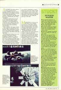 Dungeon Master (Amiga) Hints - Amiga Computing (United Kingdom), Vol 1 No 12 May 1989, Page 15