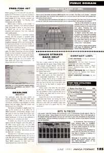 Dungeon Master And Chaos Strikes Back Hints - Amiga Format (United Kingdom), Issue No 23 June 1991, Page 185