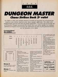 Chaos Strikes Back Hints - Atari Magazine (France), Issue No 10 March 1990, Page 55