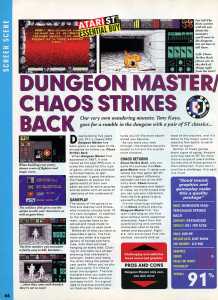 Dungeon Master And Chaos Strikes Back (Atari ST) Review - Atari ST Review (United Kingdom), Issue No 11 March 1993, Page 66