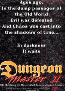 Dungeon Master II Advertisement - Computer Gaming World (USA), Issue No 124 November 1994, Page 59