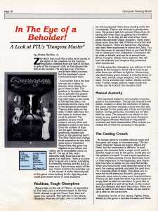 Dungeon Master (Atari ST) Review - Computer Gaming World (USA), Issue No 46 April 1988, Page 18