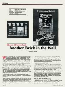 Chaos Strikes Back (Amiga) Review - Computer Gaming World (USA), Issue No 82 May 1991, Page 38