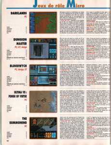 Dungeon Master (PC) Review - Consoles + Tilt (France), Issue No 5H November 1992, Page 60