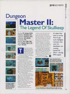 Dungeon Master II (Amiga, PC) Preview - Edge (United Kingdom), Issue No 1 October 1993, Page 27
