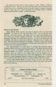 Chaos Strikes Back (Amiga) Review - Enchanted Realms (USA), Issue No 5 March-April 1991, Page 16